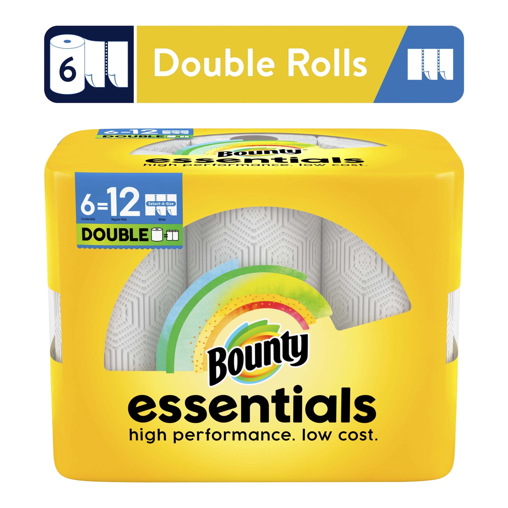 Essentials Paper Towels Select-A-Size, 6 Double Rolls