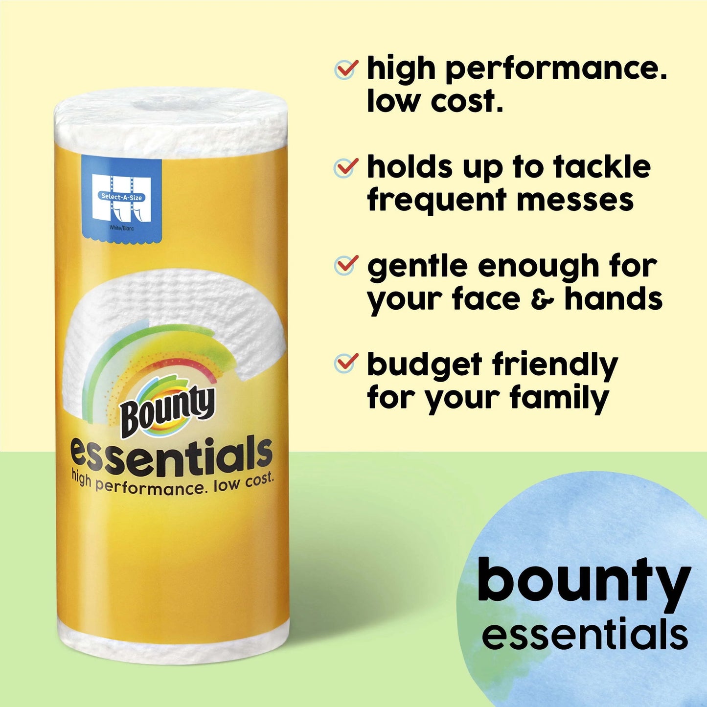 Essentials Paper Towels Select-A-Size, 6 Double Rolls