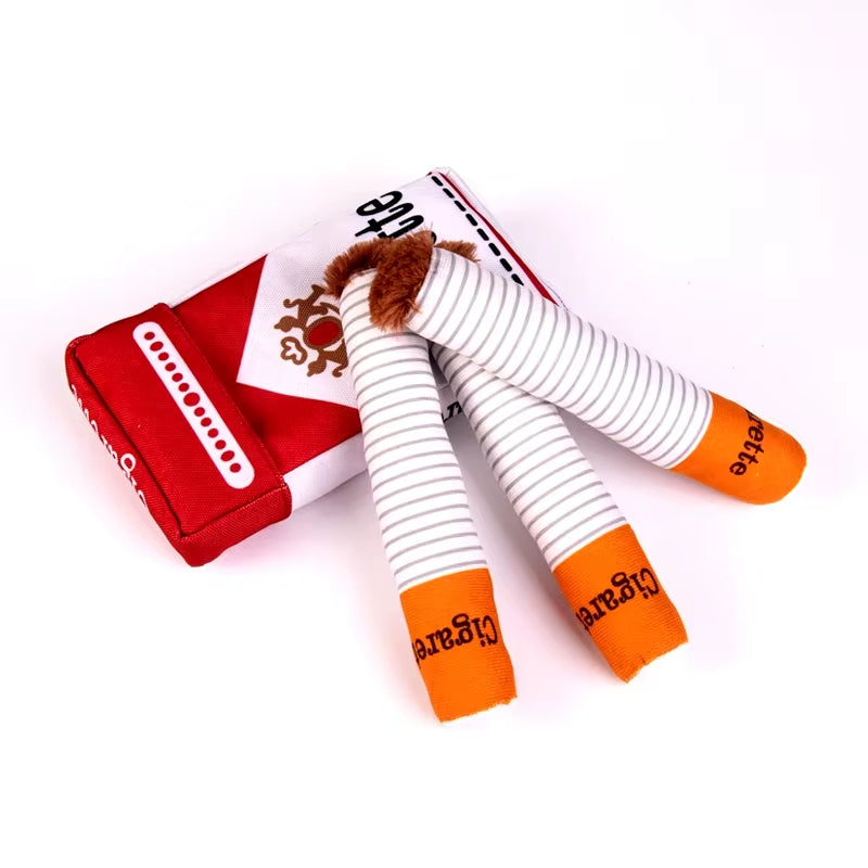 Creative Plush Cigarette Doll Dog Chewing Anti-Bite Teeth Grinding Plush Simulation Cigarette Doll Home Life Pet Dog Supplies